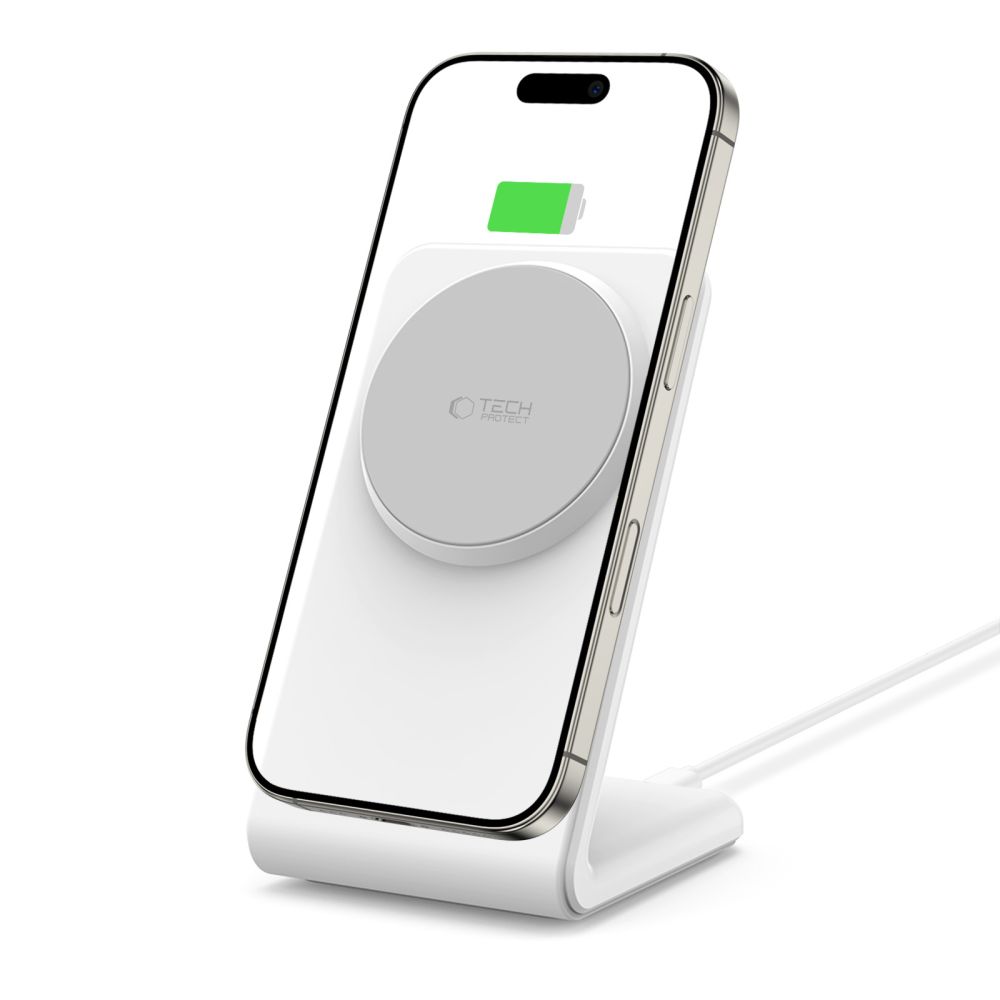 Tech-Protect 15W Qi Magnetisk MagSafe Laddare Vit