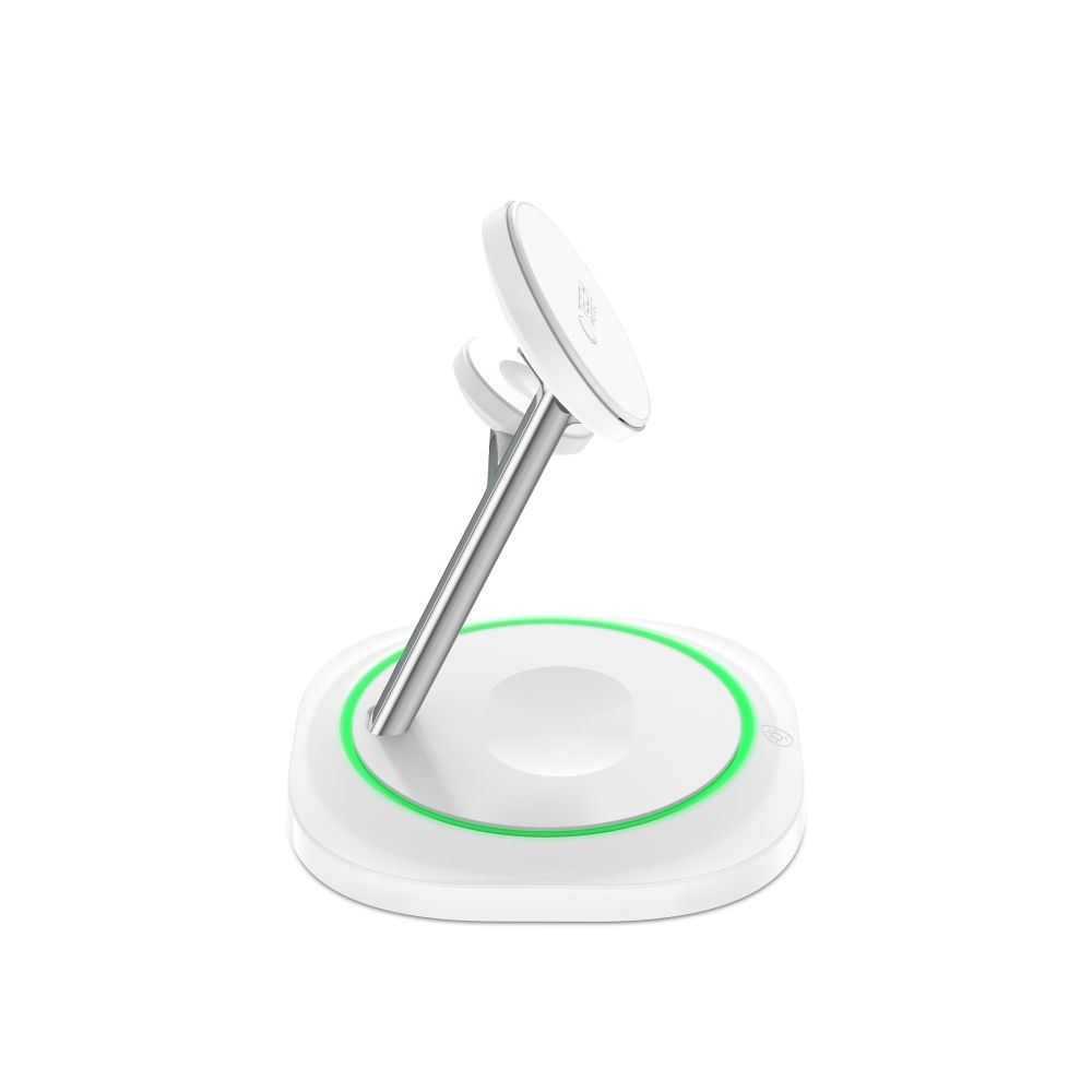 Tech-Protect 15W Qi 3in1 Magnetisk MagSafe Laddare Vit