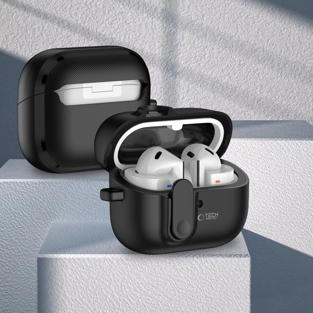 Tech-Protect Galaxy Buds 3/3 Pro Skal Slim Hook Svart
