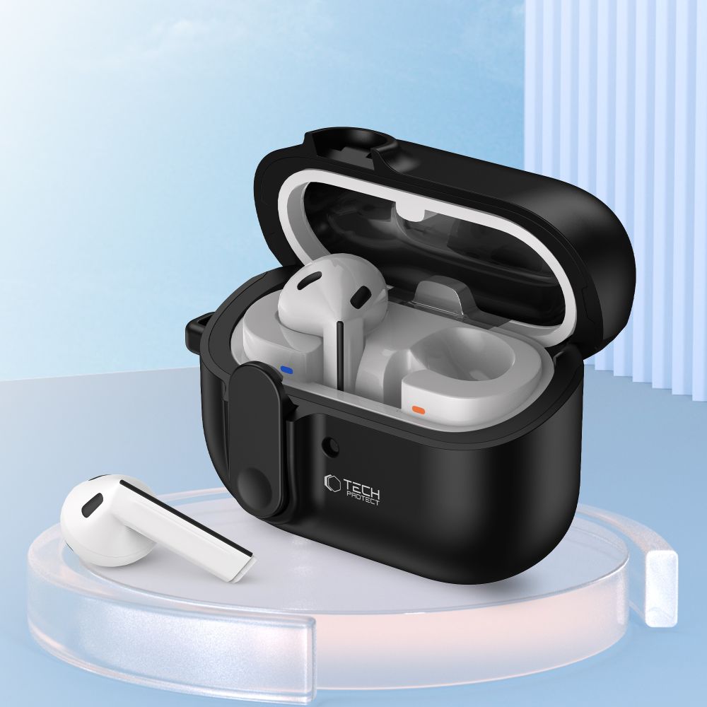 Tech-Protect Galaxy Buds 3/3 Pro Skal Slim Hook Svart