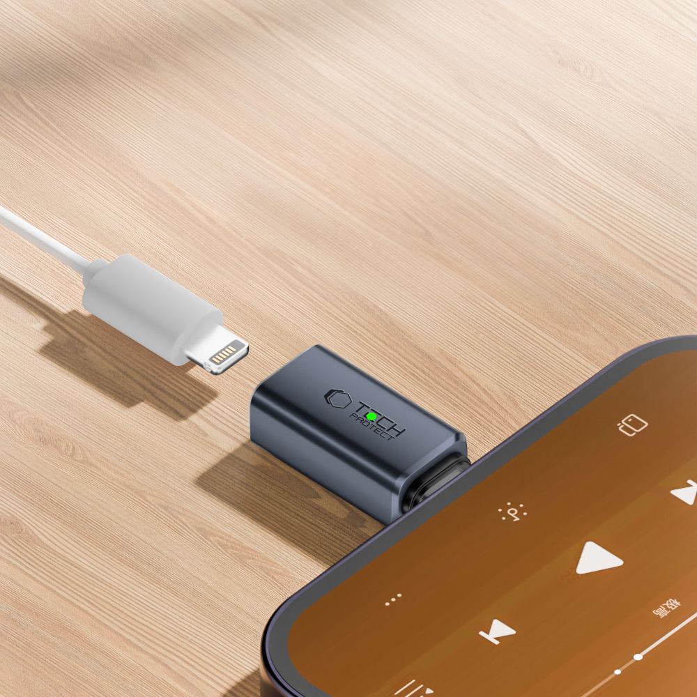 Tech-Protect USB-C - Lightning Ljudadapter Ultraboost Grå
