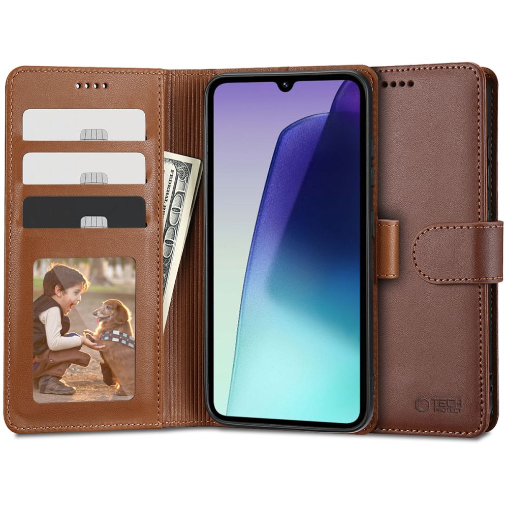 Tech-Protect Xiaomi Redmi 14C Fodral Läder Brun