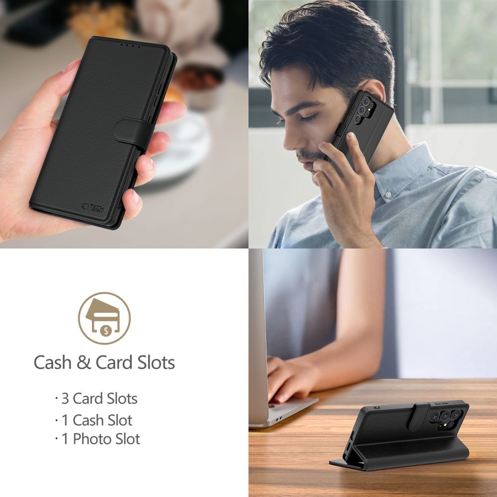 Tech-Protect Xiaomi Redmi Note 14 5G Fodral Läder Svart