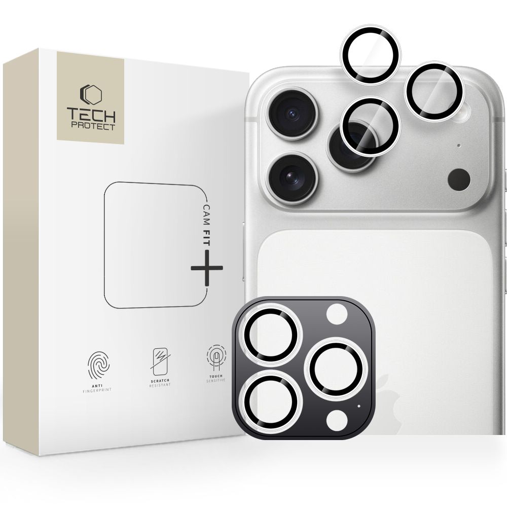 T-P iPhone 17 Pro/Max/16 Pro/Max/15 Pro/Max/14 Pro/Max Linsskydd CamRing Fit+