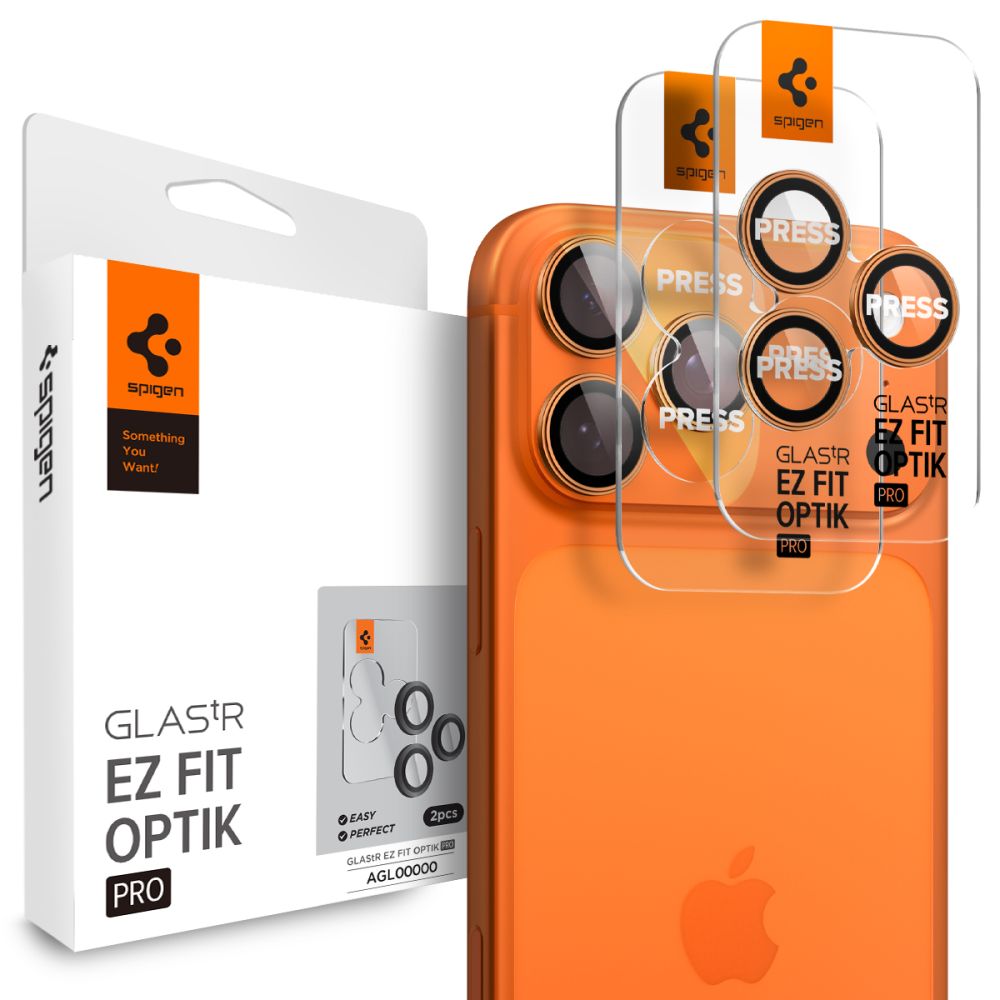 Spigen iPhone 17 Pro/Pro Max/16 Pro/Pro Max 2-PACK Linsskydd GLAS.tR "Ez Fit"
