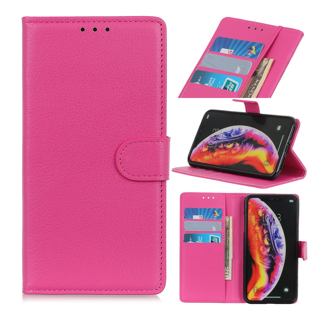 Samsung Galaxy A10 - Litchi Plnboksfodral - Rosa