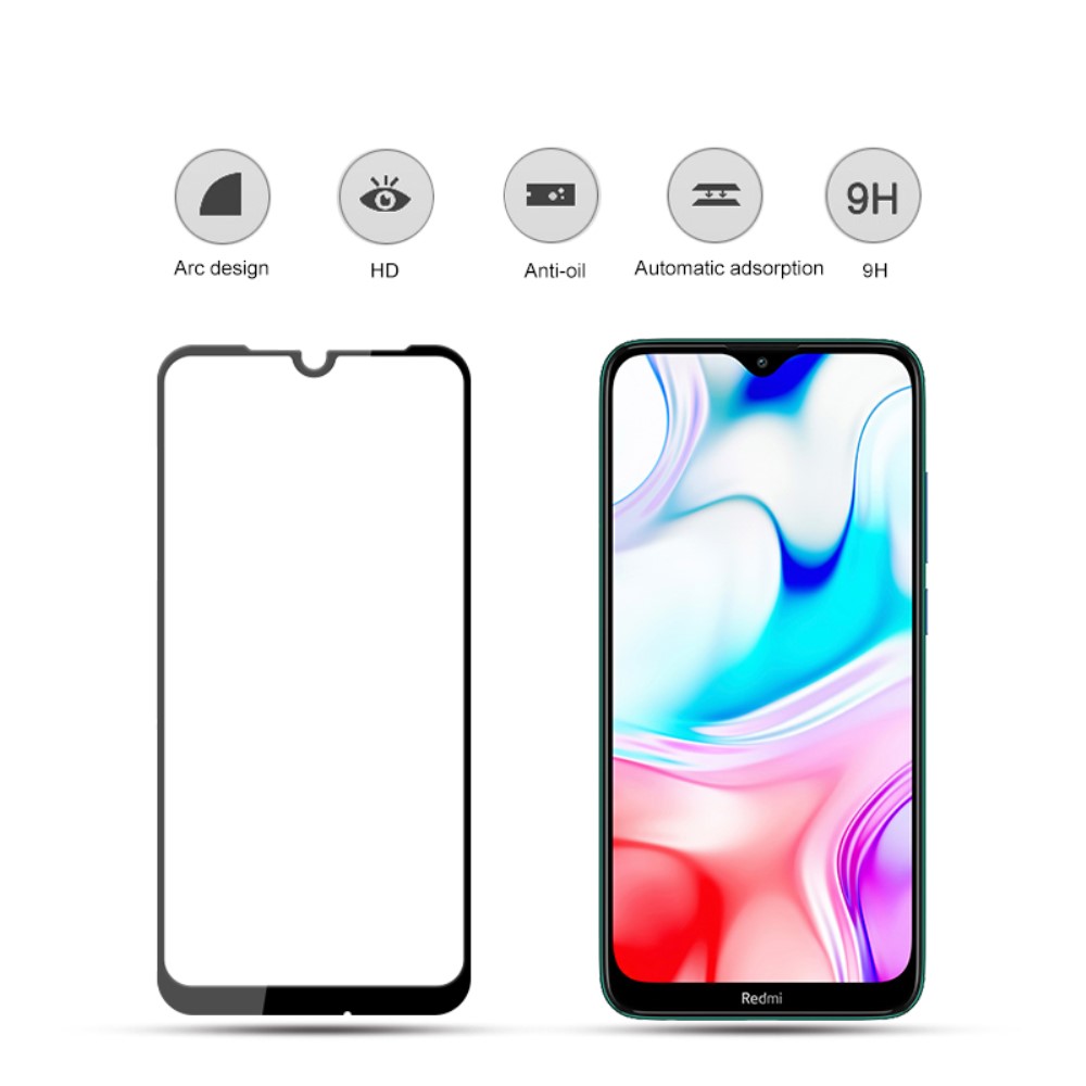 Xiaomi Redmi 8/8A - Hrdat glas - Heltckande skrmskydd