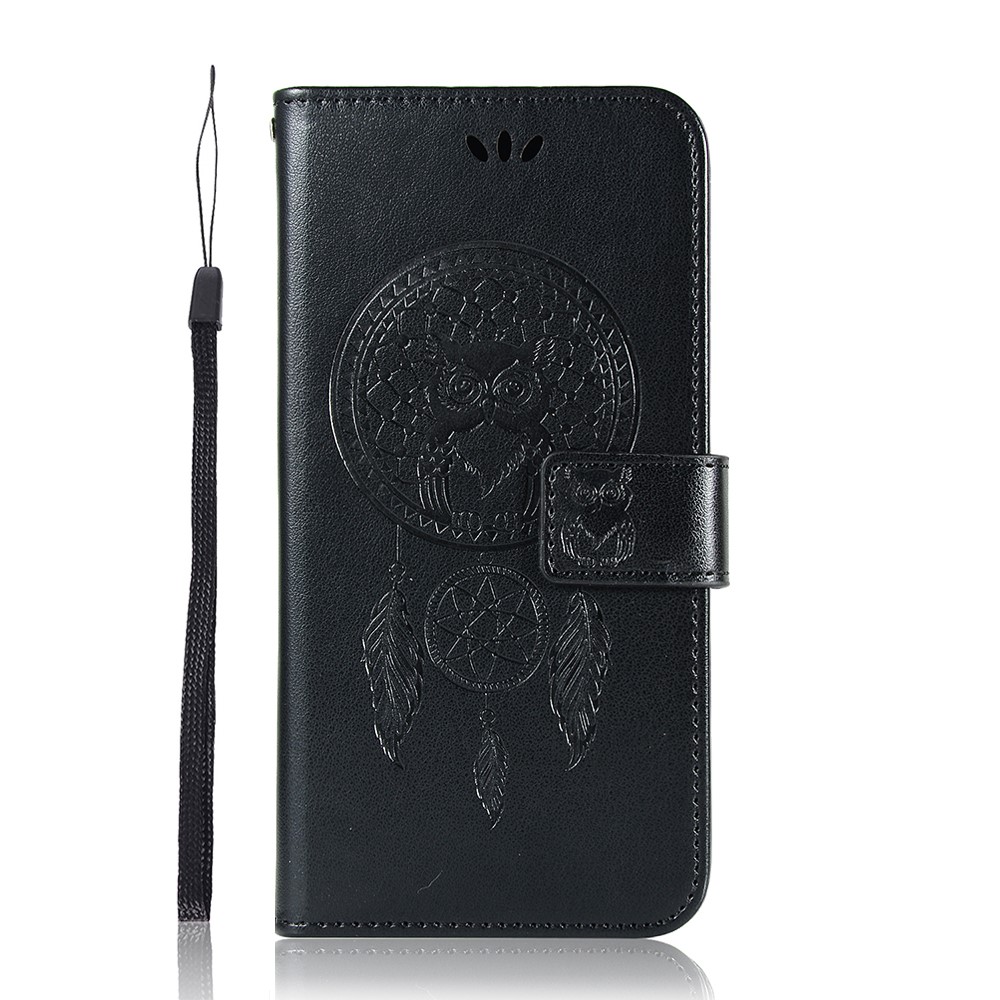 OnePlus 7T - Dream Catcher Owl Plnboksfodral - Svart