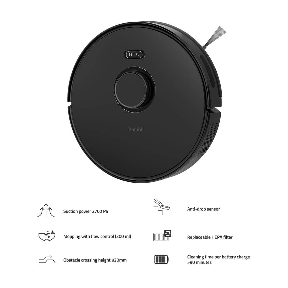 Hombli Smart Robotdammsugare Svart