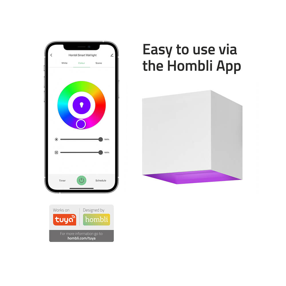 Hombli Smart Vägglampa Inomhus och Utomhus RGB CCT Vit