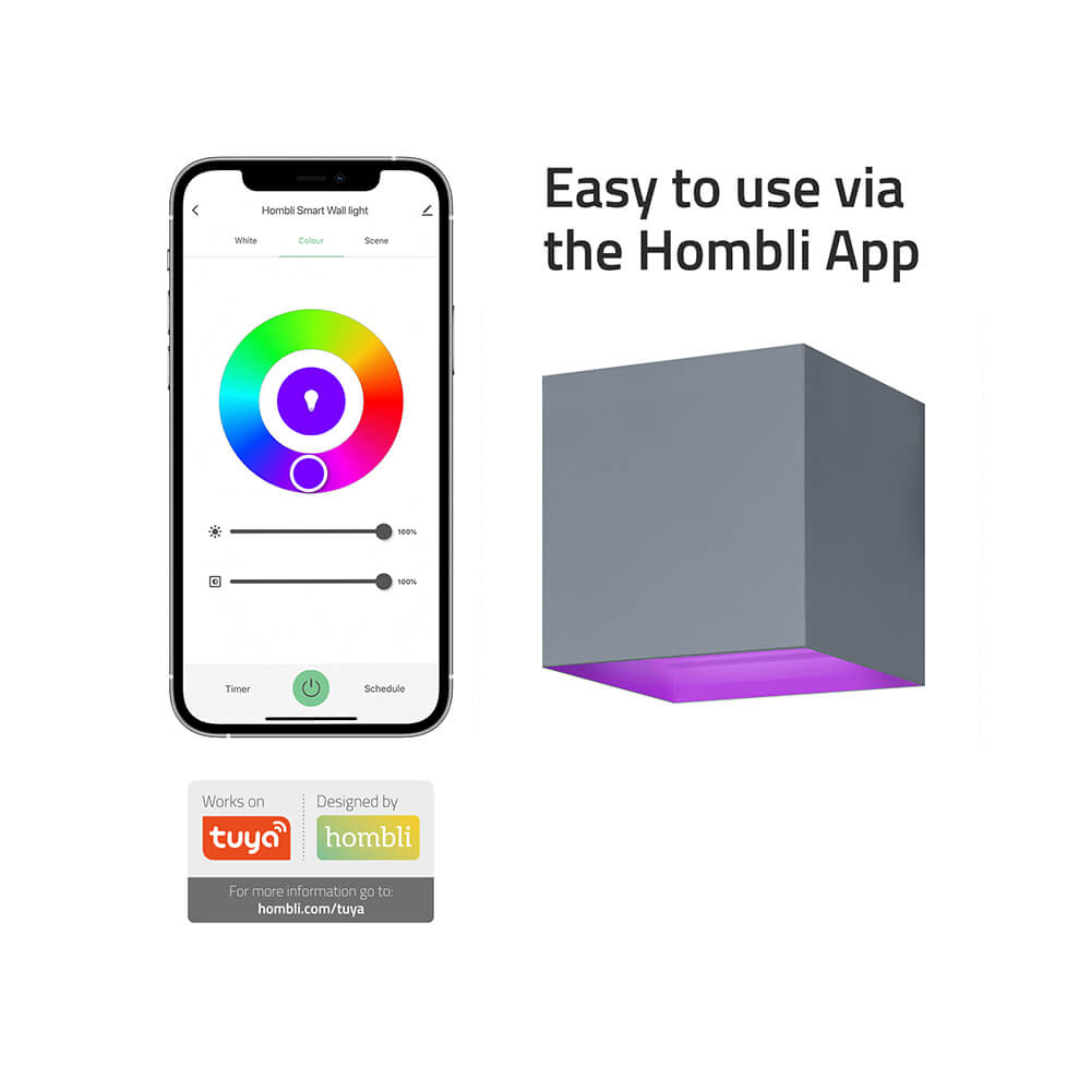 Hombli Smart Vägglampa Inomhus och Utomhus RGB CCT Grå