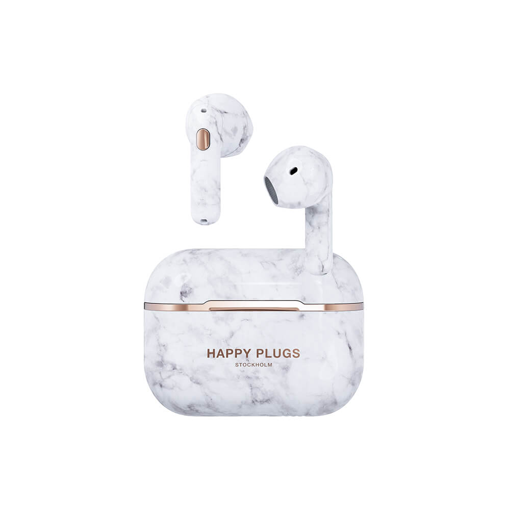Happy Plugs Hope Hörlurar In-Ear TWS Vit Marmor