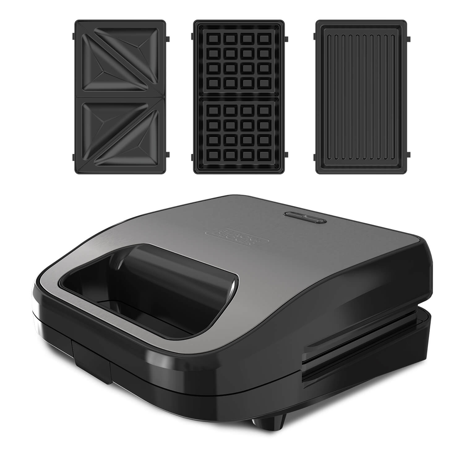 BLACK+DECKER Smörgåsgrill Sandwich Waffle Svart
