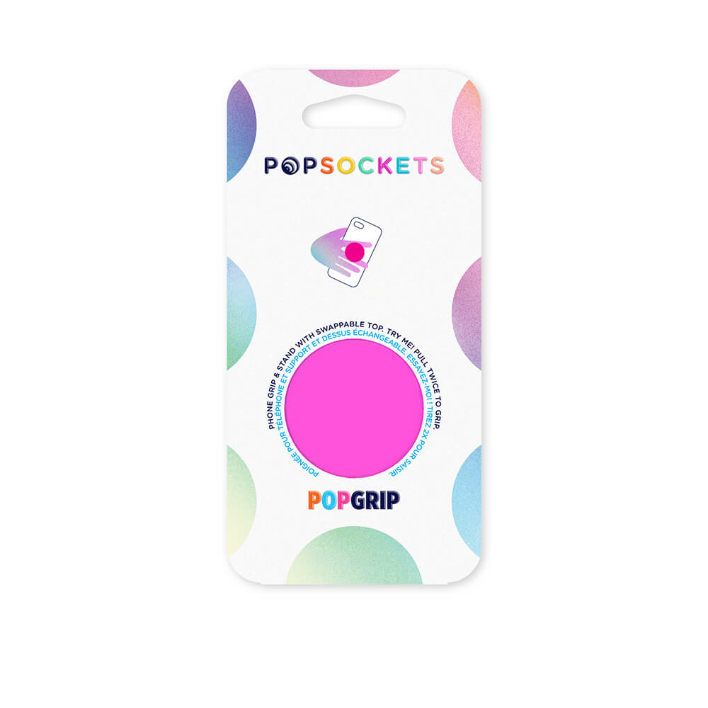 PopSockets Avtagbart Grip med Ställfunktion Neon Day Glo Pink