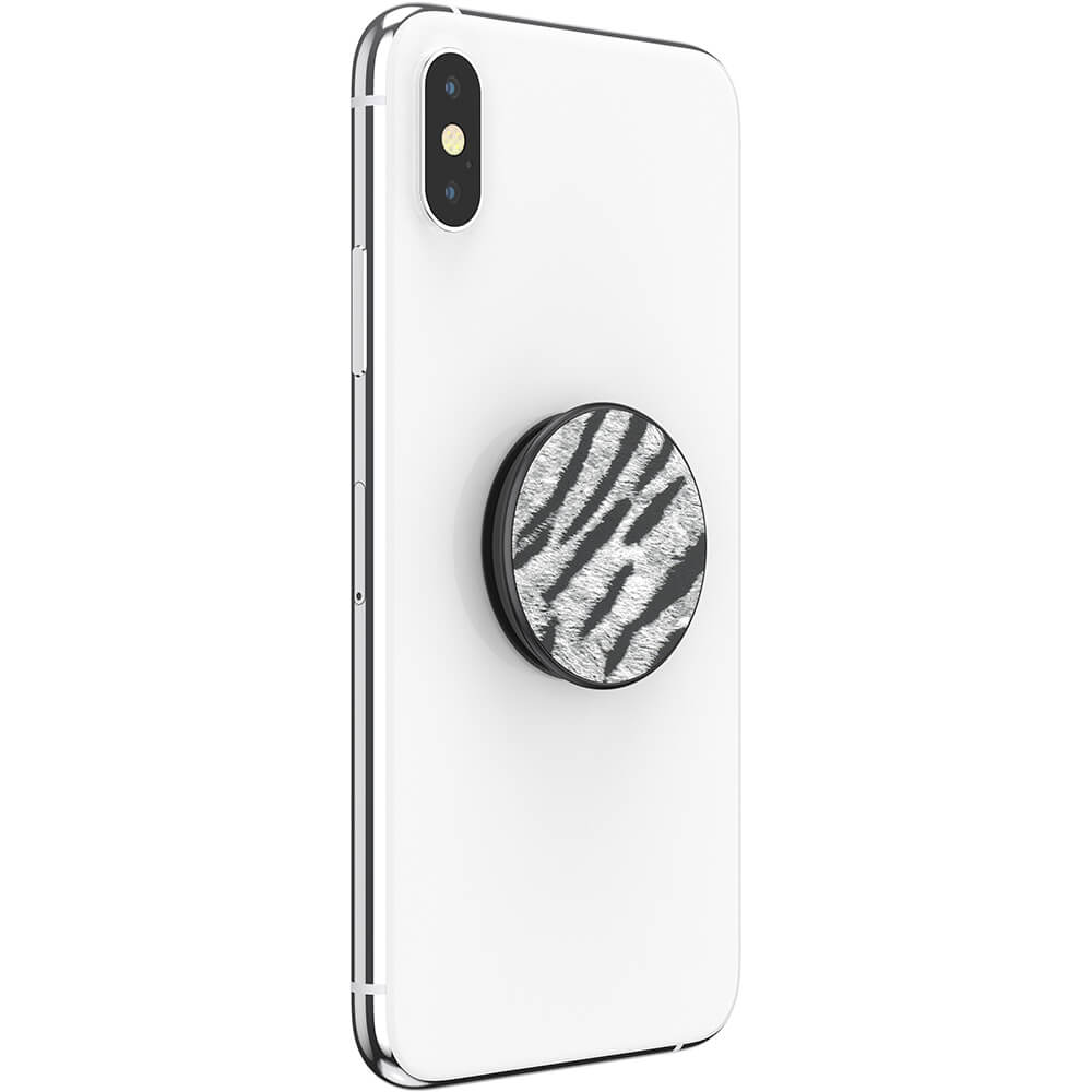 PopSockets Avtagbart Grip med Ställfunktion Premium Vegan Leather Zebra