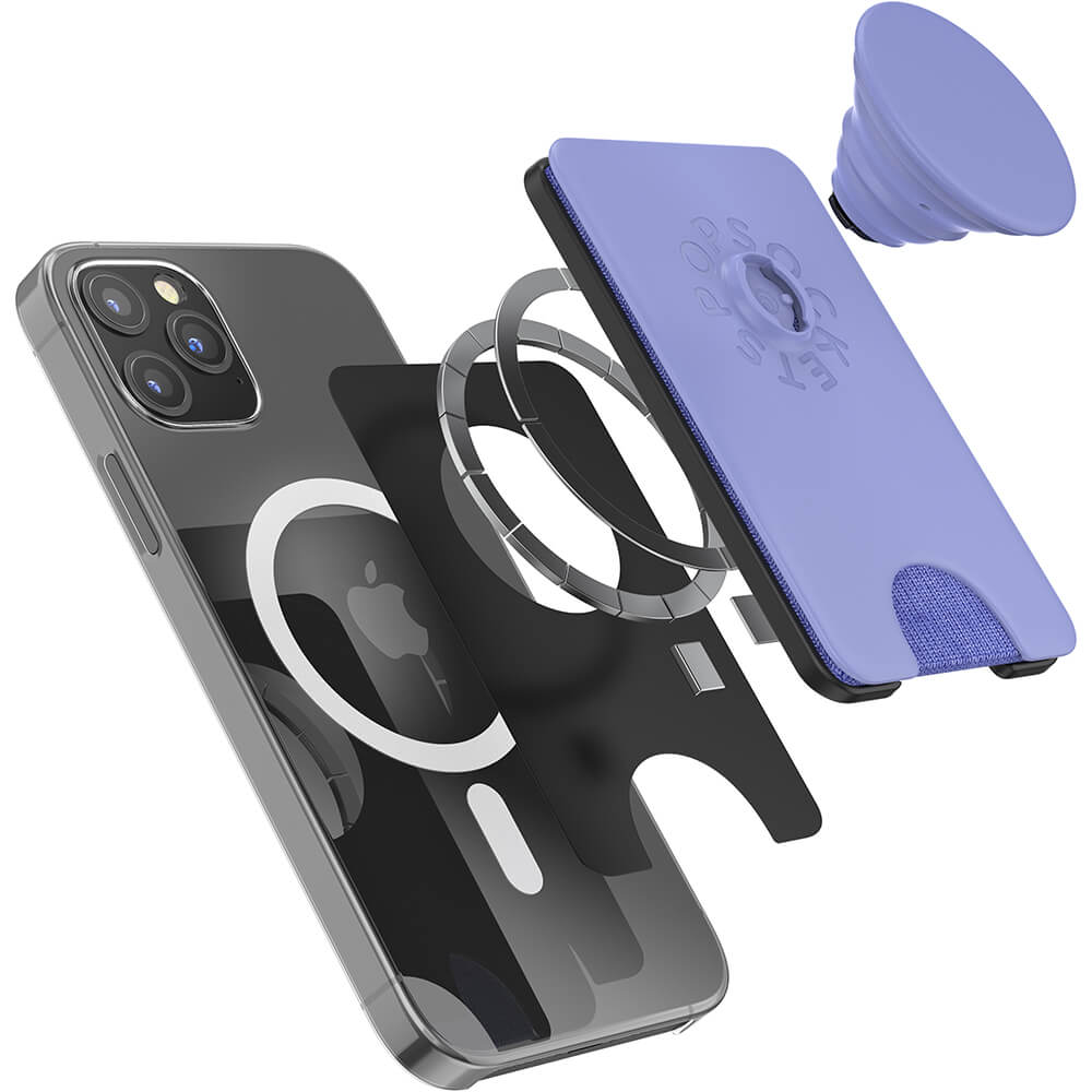 PopSockets PopWallet+ för Magsafe med Grip Deep Periwinkle Lila