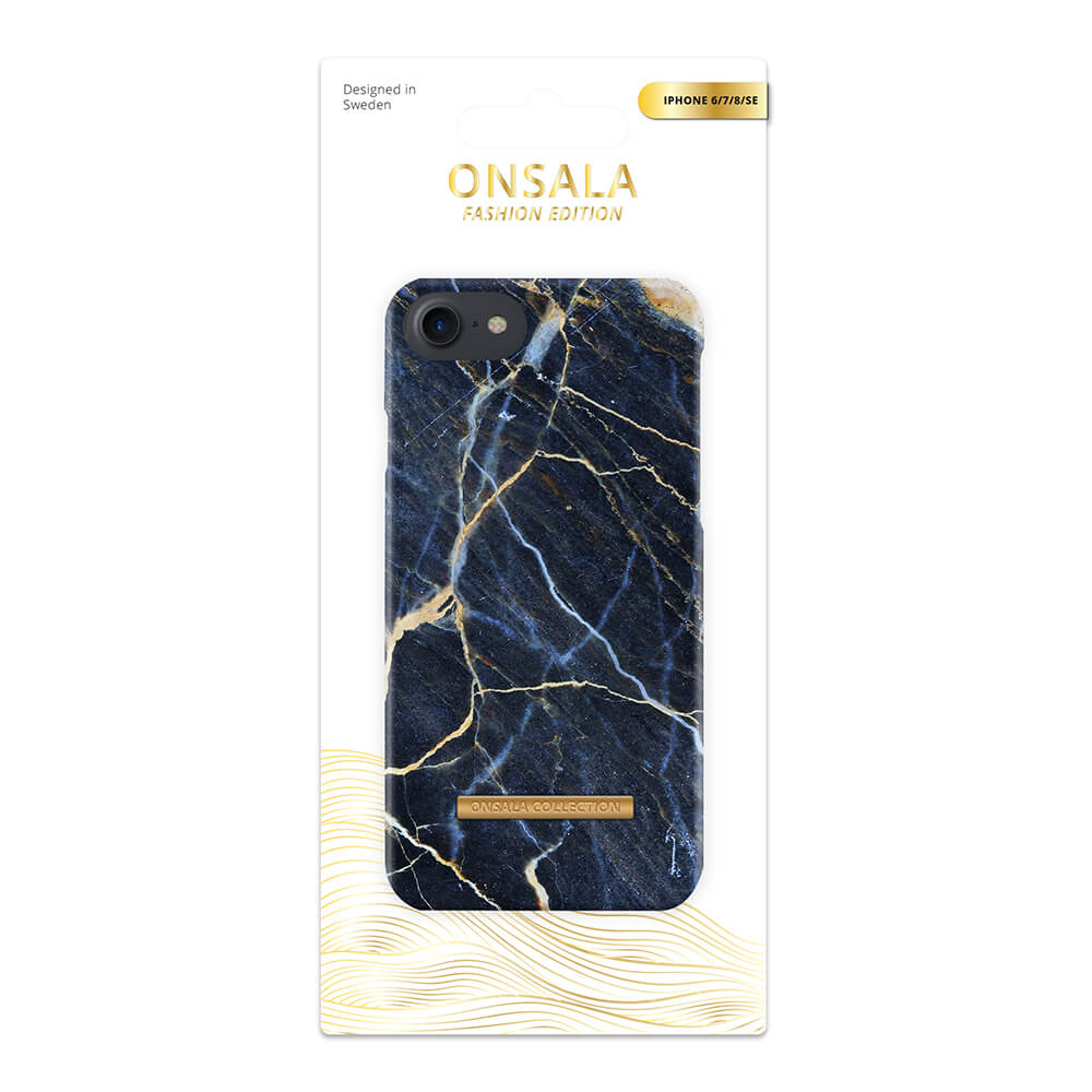 ONSALA iPhone 6/7/8/SE Mobilskal Soft Black Galaxy Marble