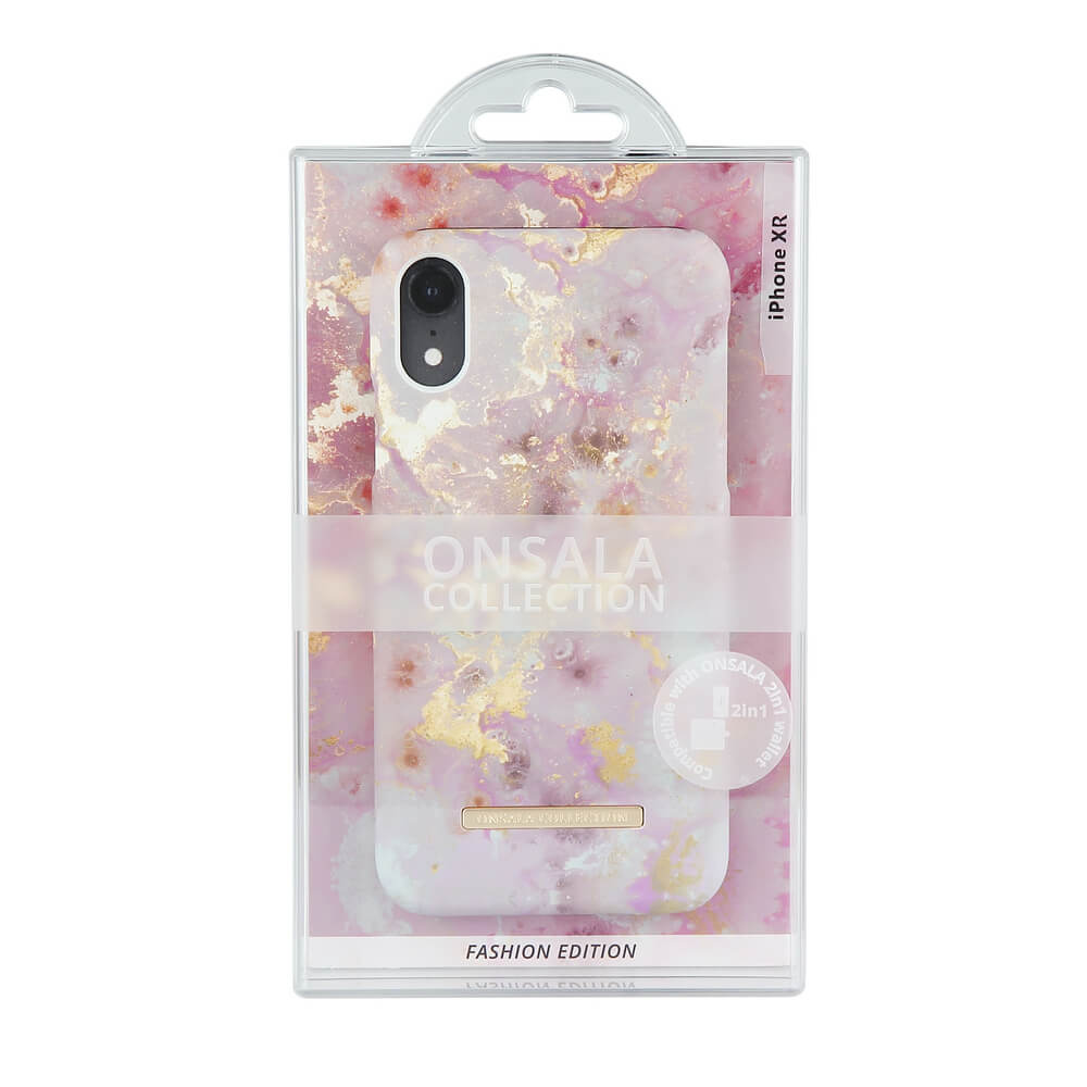 ONSALA iPhone XR Mobilskal Soft RoseGold Marble