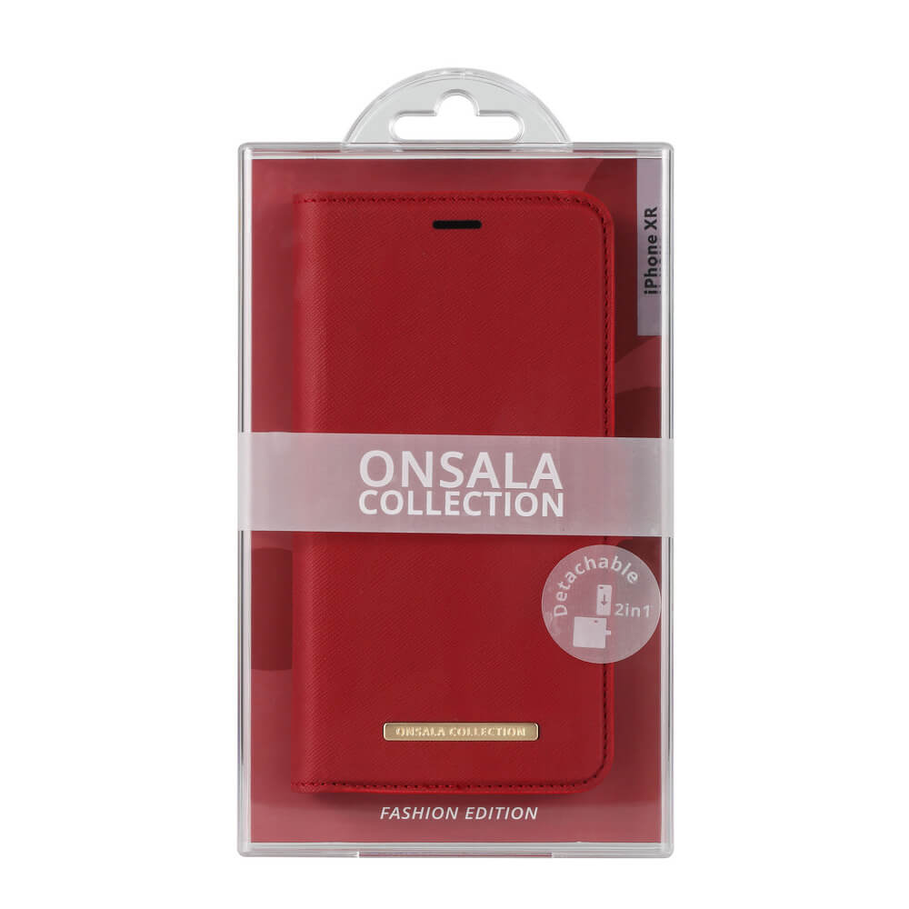 ONSALA iPhone XR 2in1 Magnet Fodral / Skal Saffiano Red