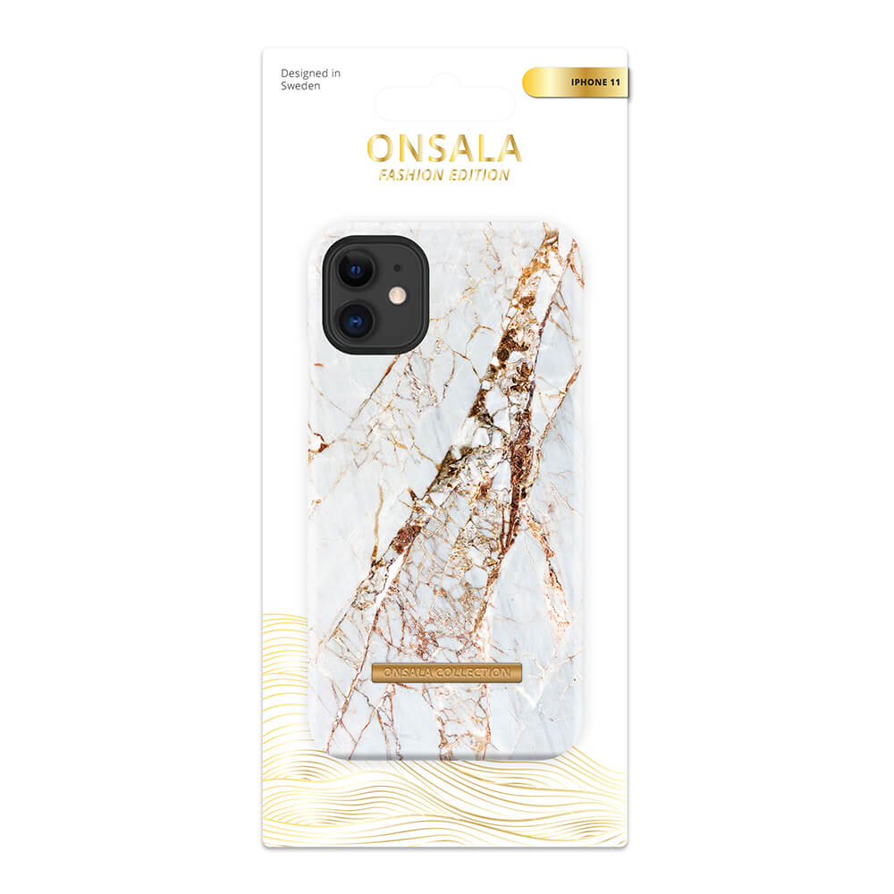 ONSALA iPhone 11 Mobilskal Soft White Rhino Marble