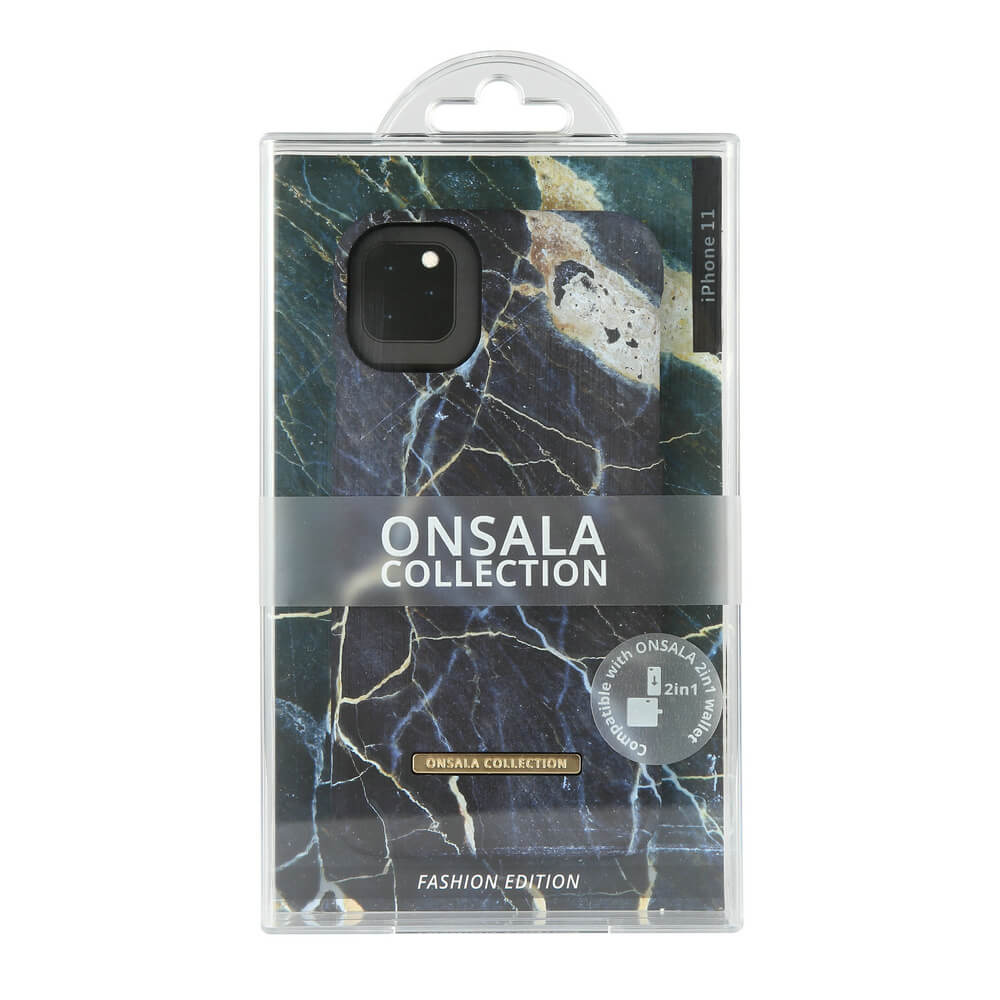 ONSALA iPhone 11 Mobilskal Soft Black Galaxy Marble