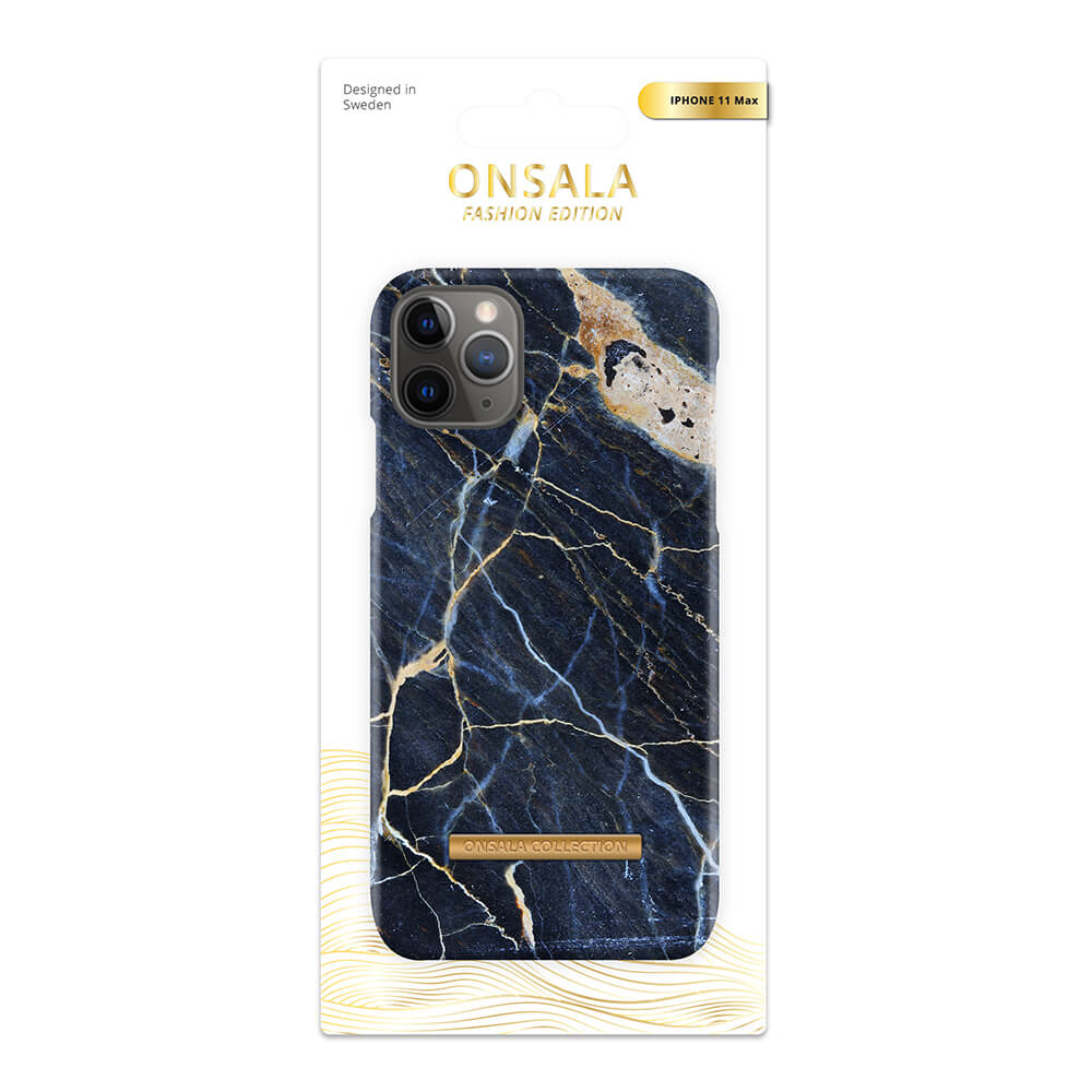 ONSALA iPhone 11 Pro Max Mobilskal Soft Black Galaxy Marble