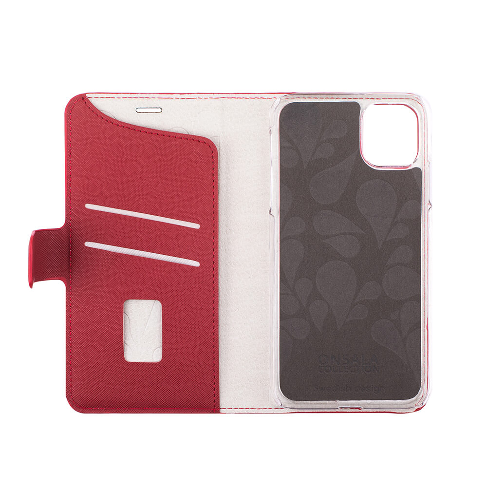 ONSALA iPhone 12 / 12 Pro 2in1 Magnet Fodral / Skal Saffiano Red