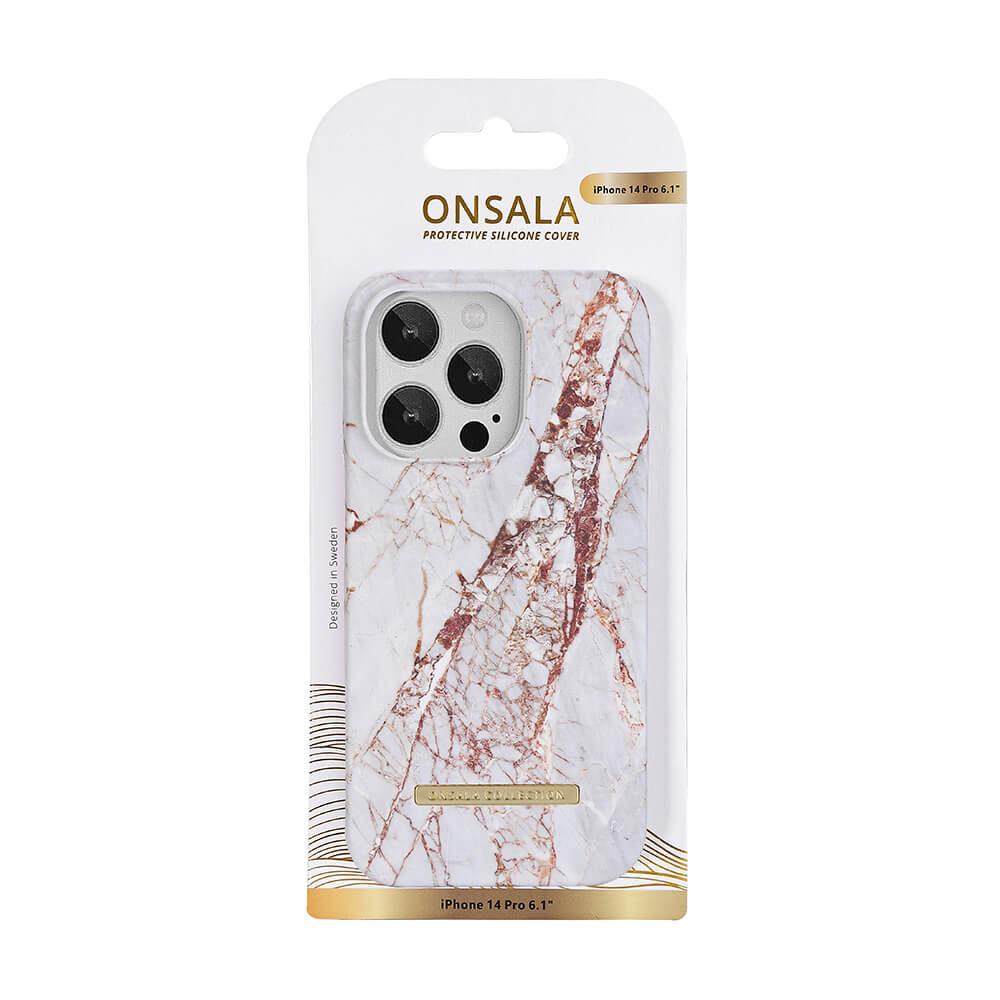 ONSALA iPhone 14 Pro Skal White Rhino Marble
