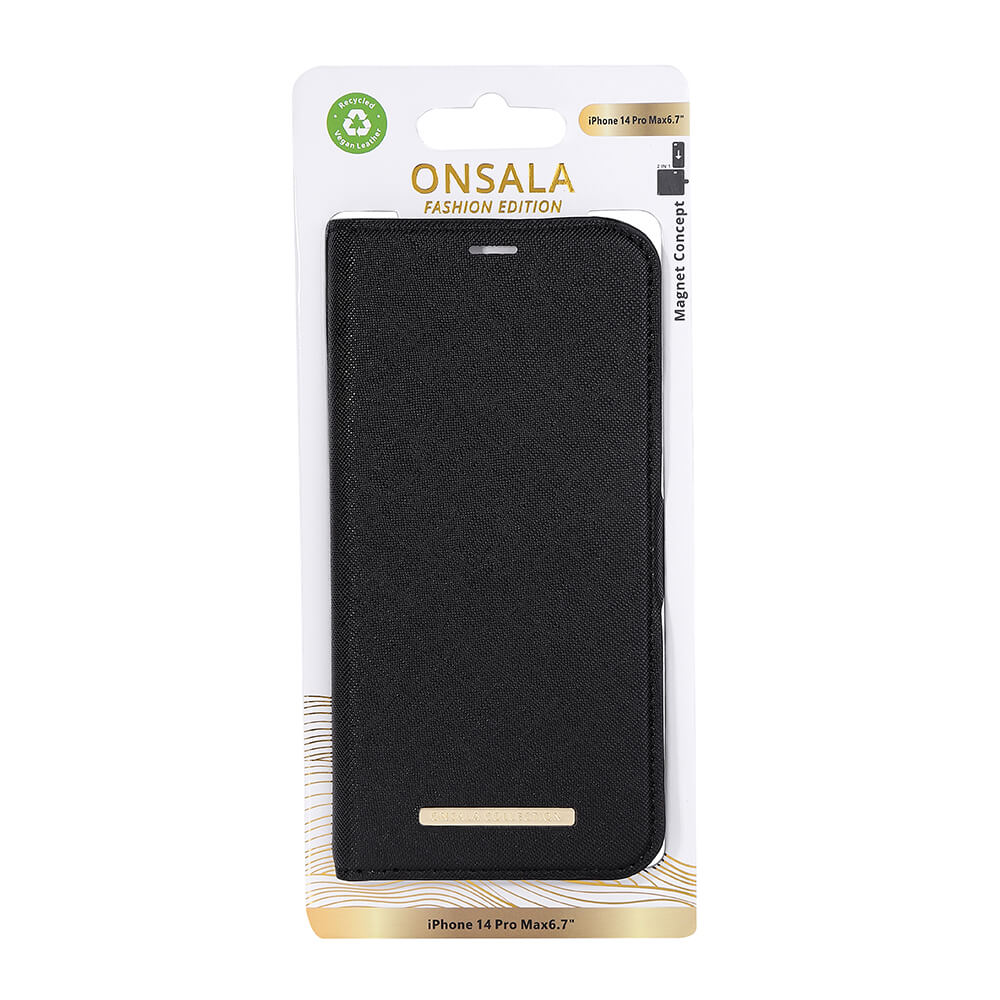 ONSALA iPhone 14 Pro Max 2in1 Magnet Fodral / Skal Midnight Black
