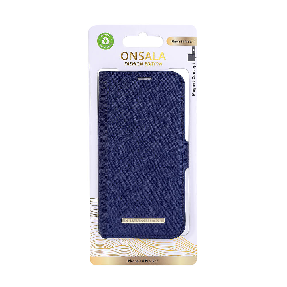 ONSALA iPhone 14 Pro Fodral ECO Navy Blue