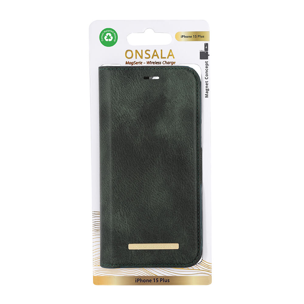 ONSALA iPhone 15 Plus Fodral ECO 2in1 MagSafe Grn