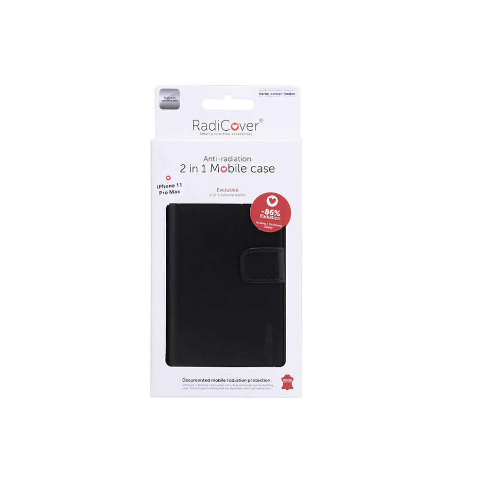 Radicover iPhone 11 Pro Max Mobilfodral 2in1 Äkta Läder Svart
