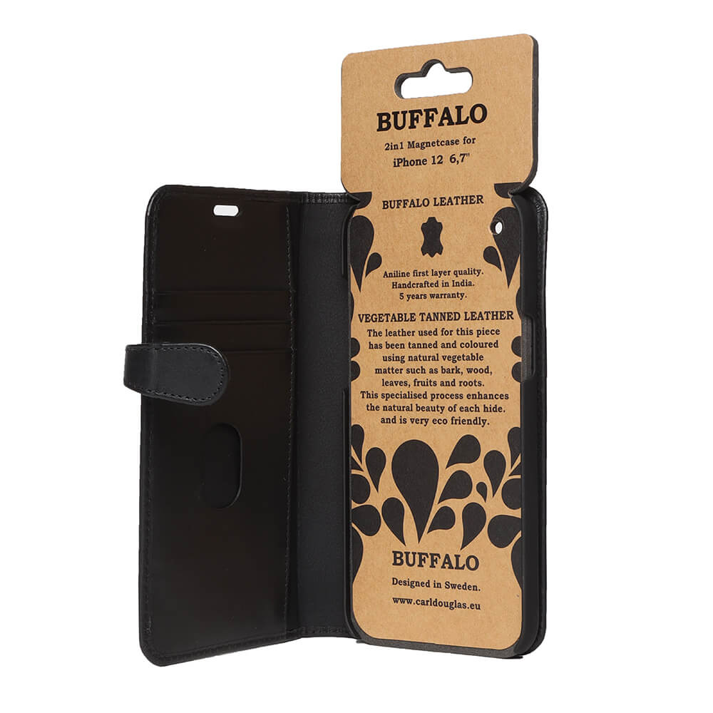 Buffalo iPhone 12 Pro Max Fodral 2in1 kta Lder Svart