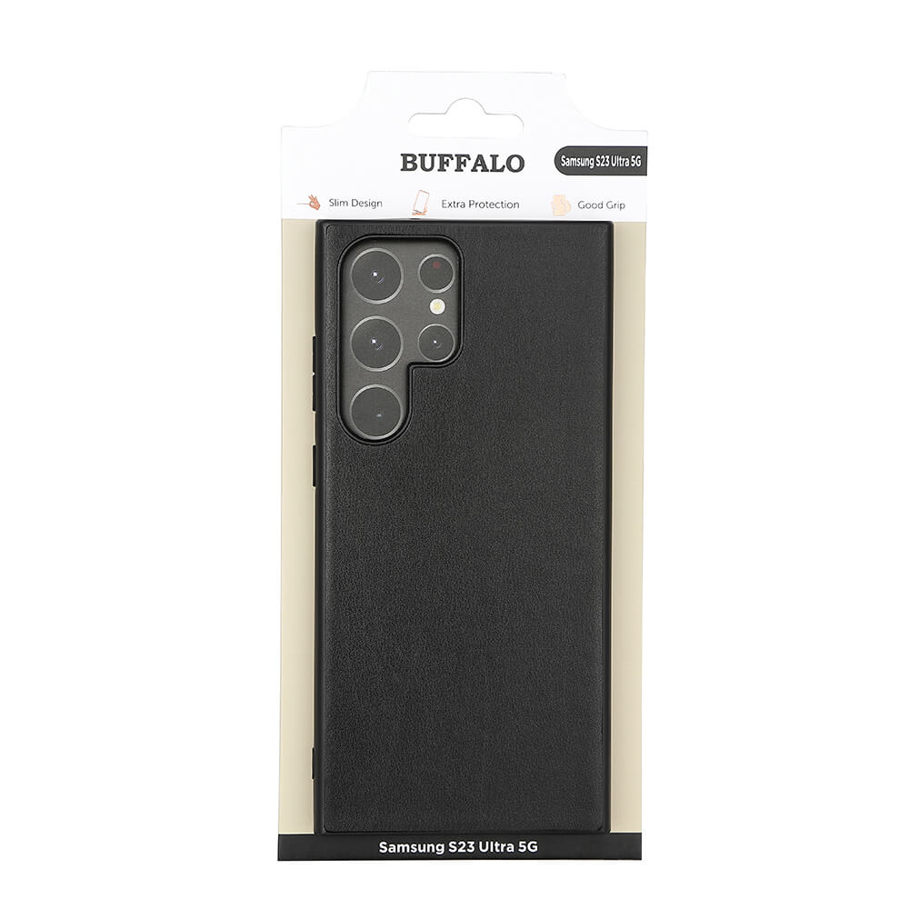 Buffalo Samsung Galaxy S23 Ultra Mobilskal Lder Svart