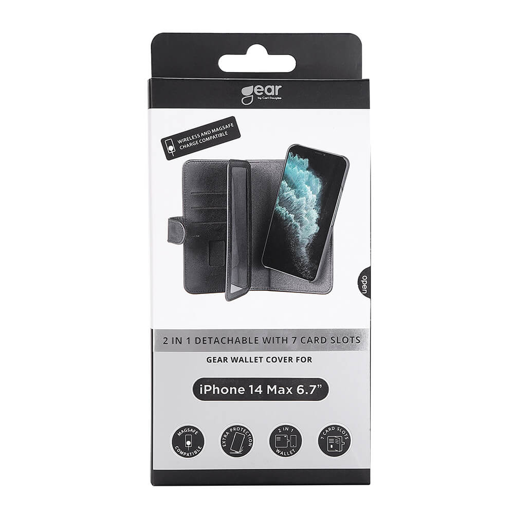 GEAR iPhone 14 Plus Fodral Flerfack 2in1 Magnet MagSafe Svart