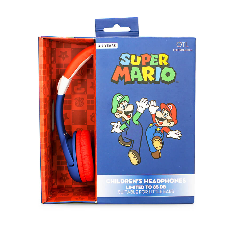 Super Mario Hrlur Fr Barn On-Ear Mario