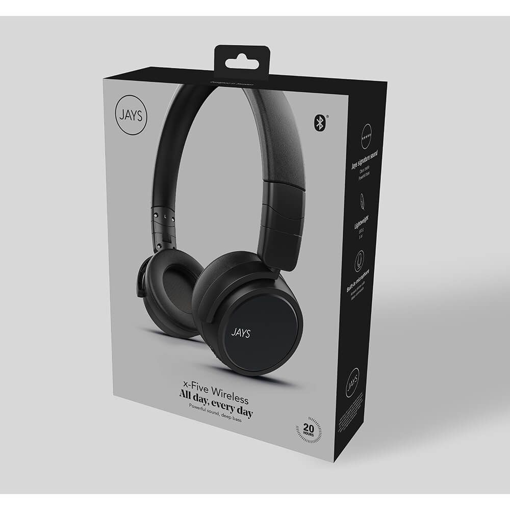 Jays Hörlur x-Five Trådlös On-Ear Svart