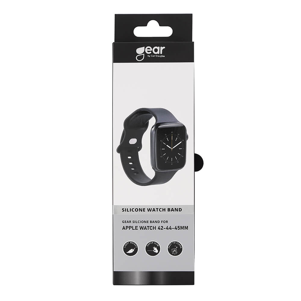 GEAR Klockarmband Silikon Apple Watch 42/44/45/49 mm Svart