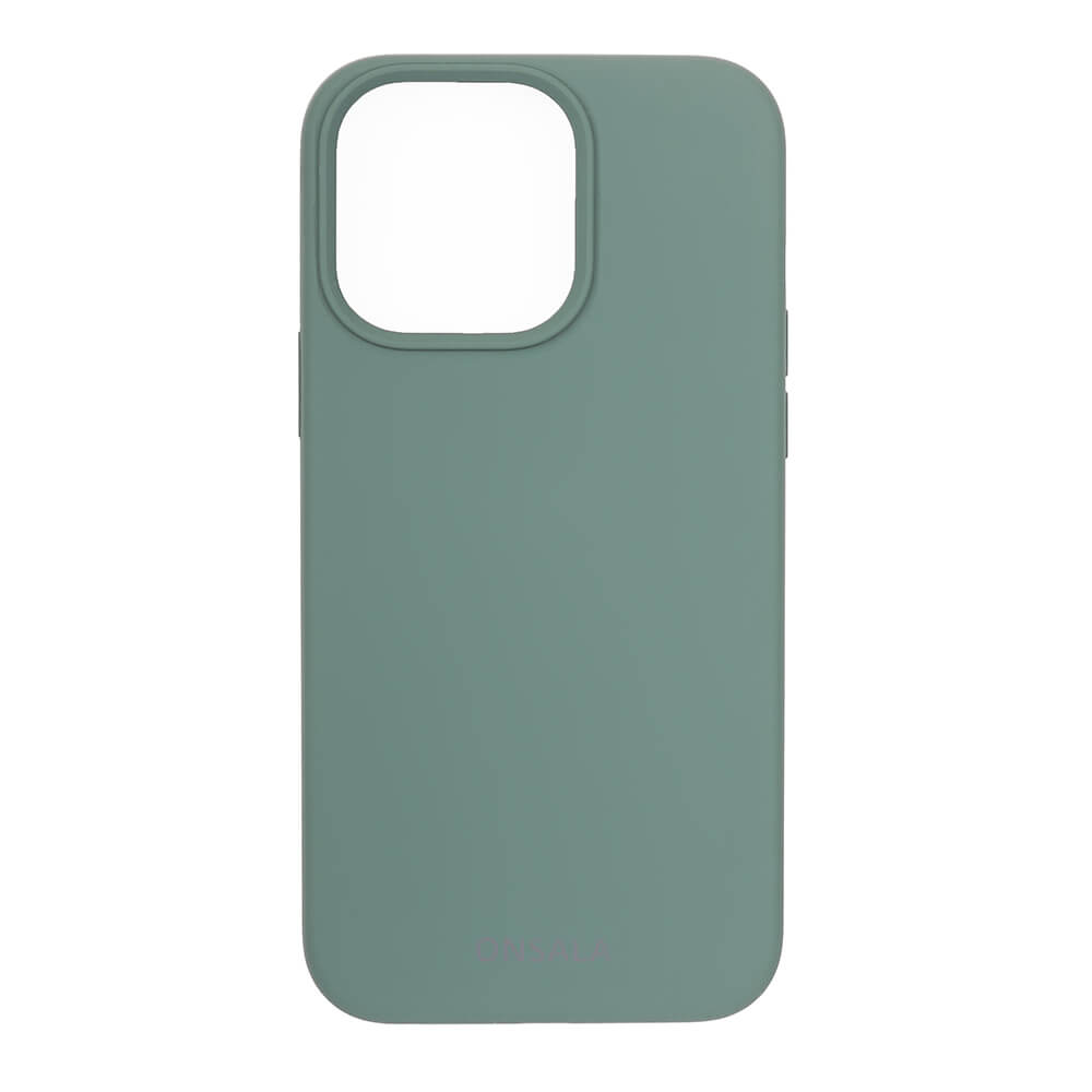 ONSALA iPhone 13 Pro Mobilskal Silikon Pine Green
