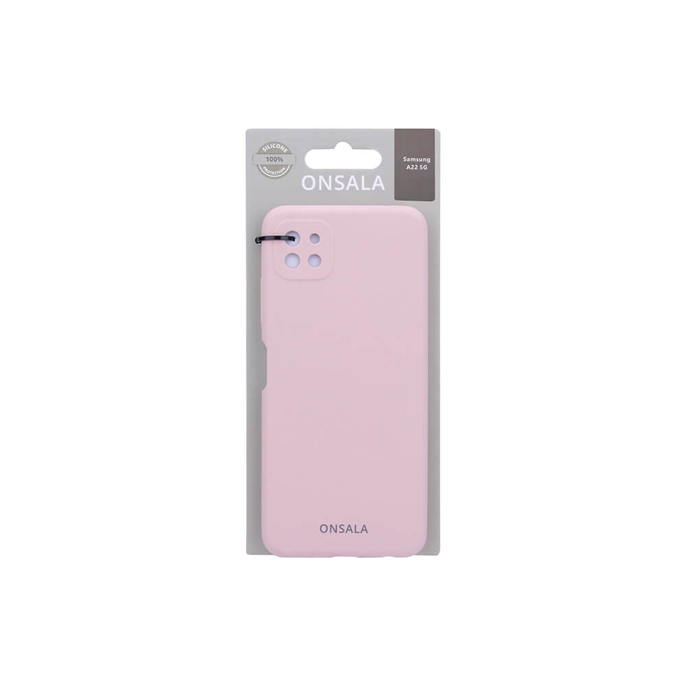 ONSALA Samsung Galaxy A22 5G Mobilskal Silikon Sand Rosa
