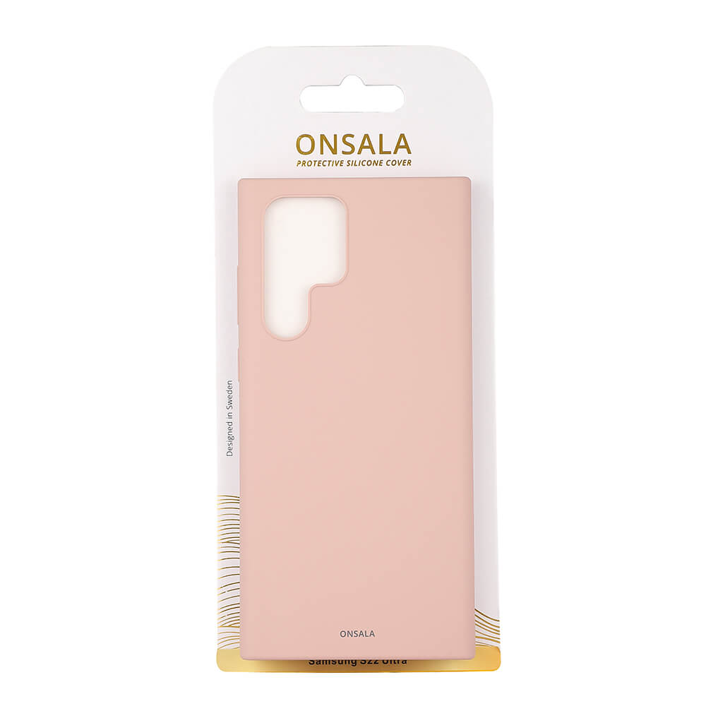 ONSALA Samsung Galaxy S22 Ultra Mobilskal Silikon Sand Rosa