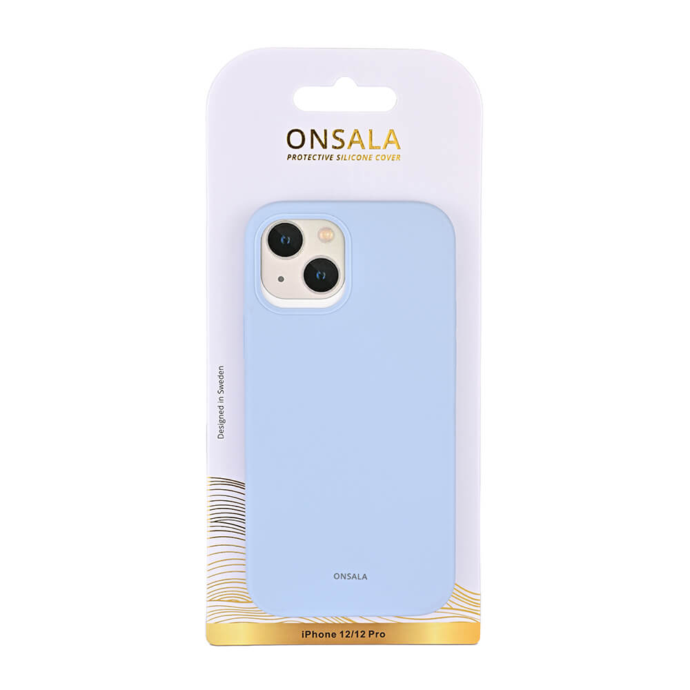 ONSALA iPhone 12 / 12 Pro Mobilskal Silikon Ljus Bl