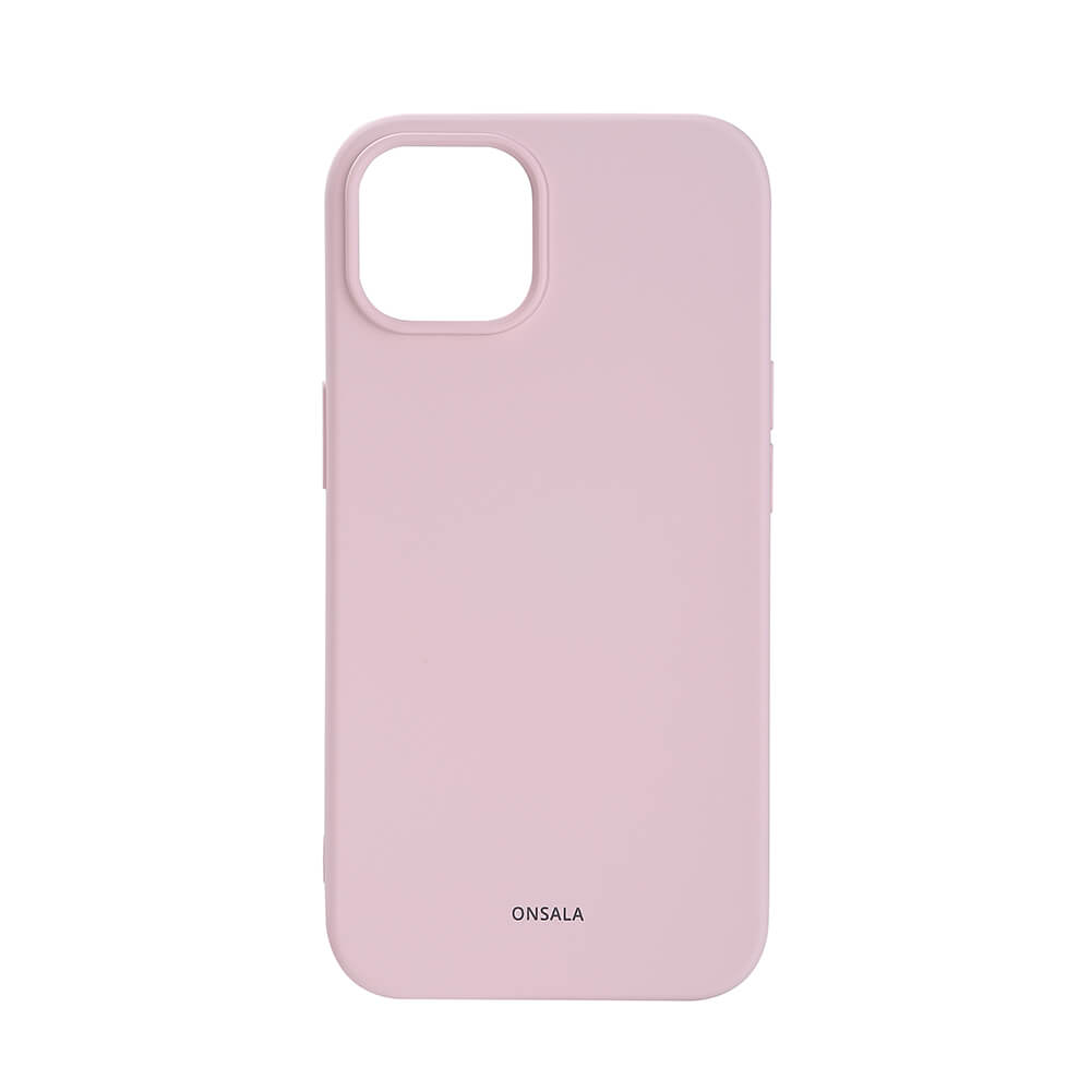 ONSALA iPhone 14 / 13 Mobilskal Silikon Chalk Pink