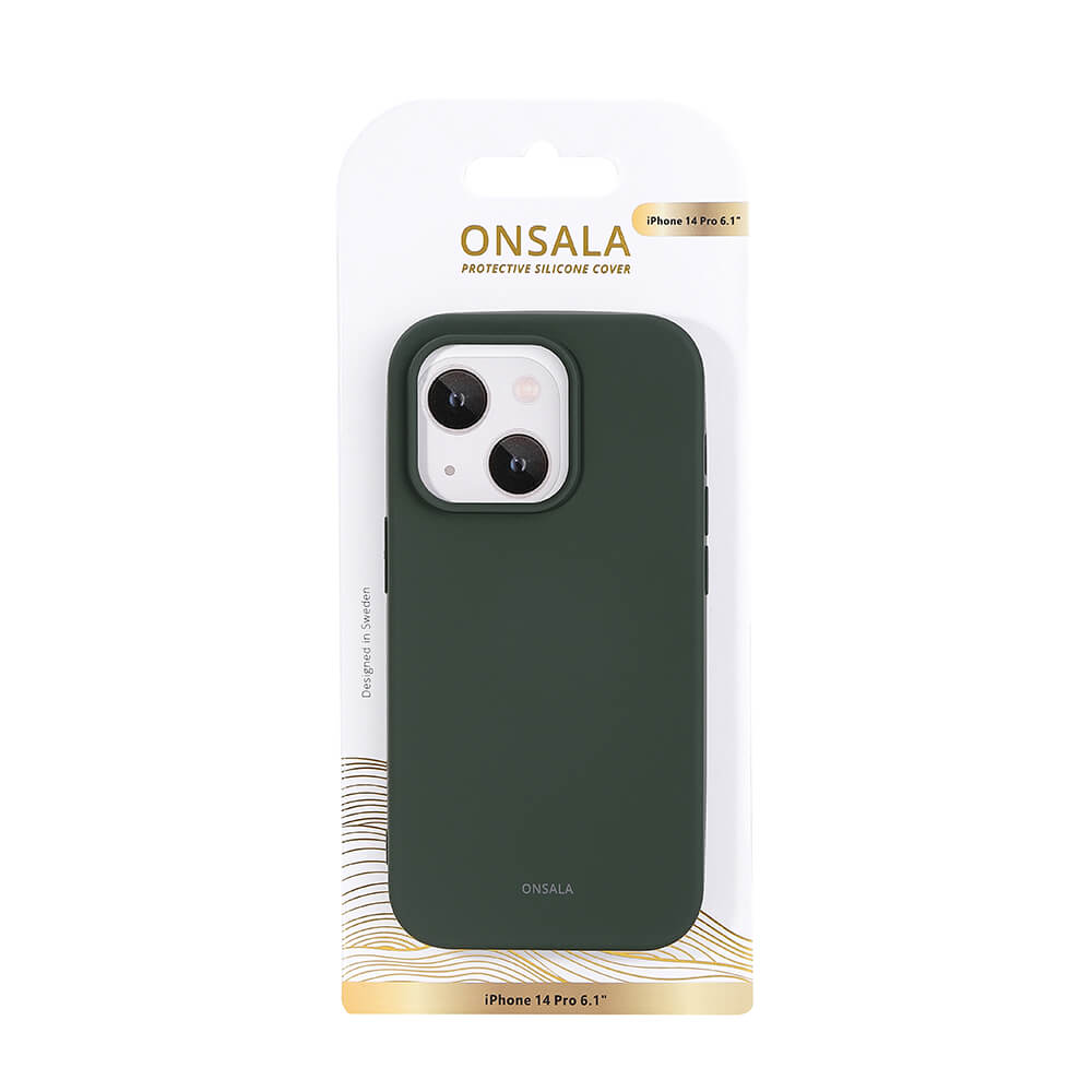 ONSALA iPhone 14 Pro Mobilskal Silikon Olivgrn