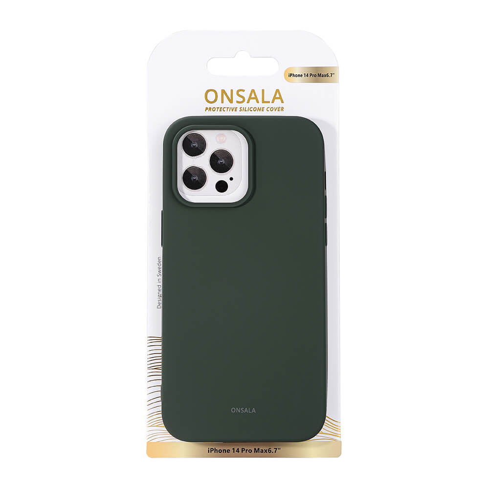 ONSALA iPhone 14 Pro Max Mobilskal Silikon Olivgrn