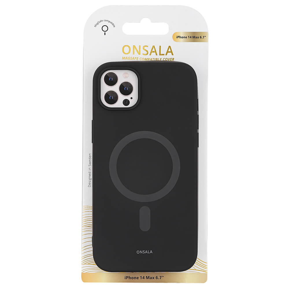 ONSALA iPhone 14 Plus Mobilskal Silikon MagSeries Svart