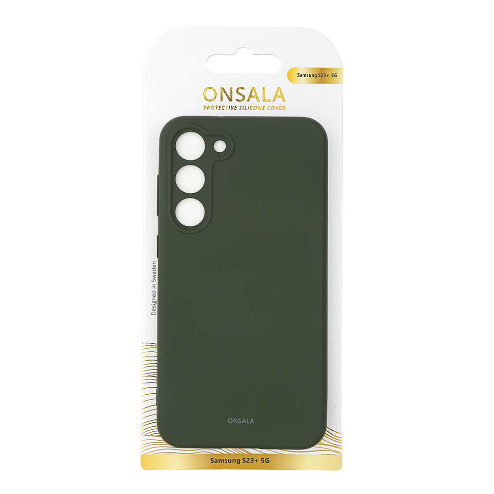 ONSALA Samsung Galaxy S23 Plus Mobilskal Silikon Mrk Grn