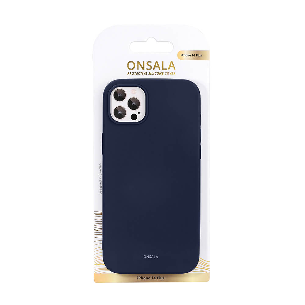 ONSALA iPhone 14 Plus Mobilskal Silikon Mrk Bl