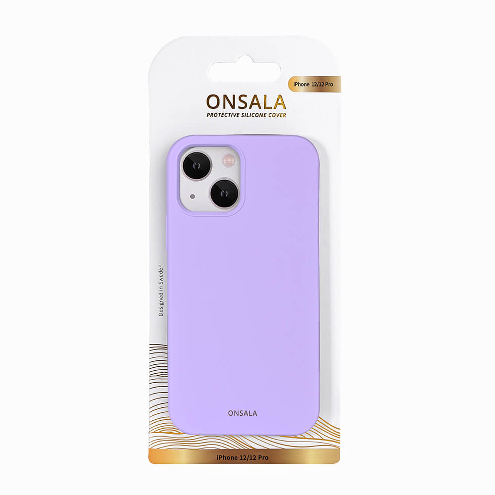 ONSALA iPhone 12/12 Pro Mobilskal Silikon Lila