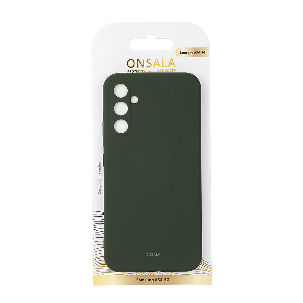 ONSALA Galaxy A34 5G Mobilskal Silikon Dark Green